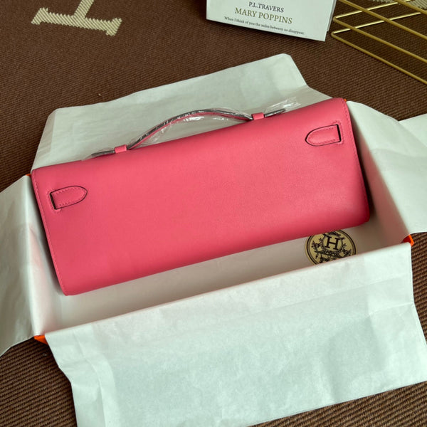 HM Kelly Cut 31cm Pink Swift Leather Ghw