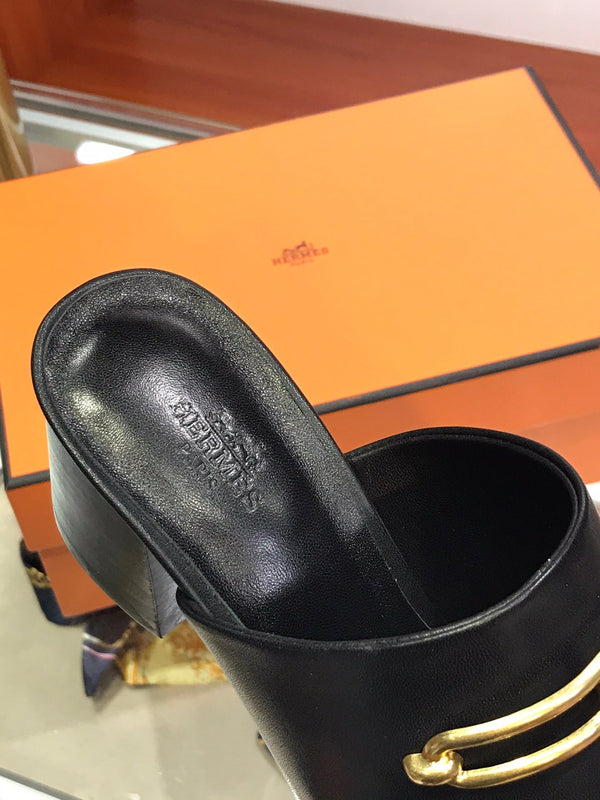 CAMILLA MULE 65 NERO IN PELLE DI VITELLO