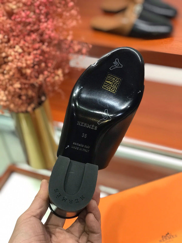 CAMILLA MULE 65 NERO IN PELLE DI VITELLO