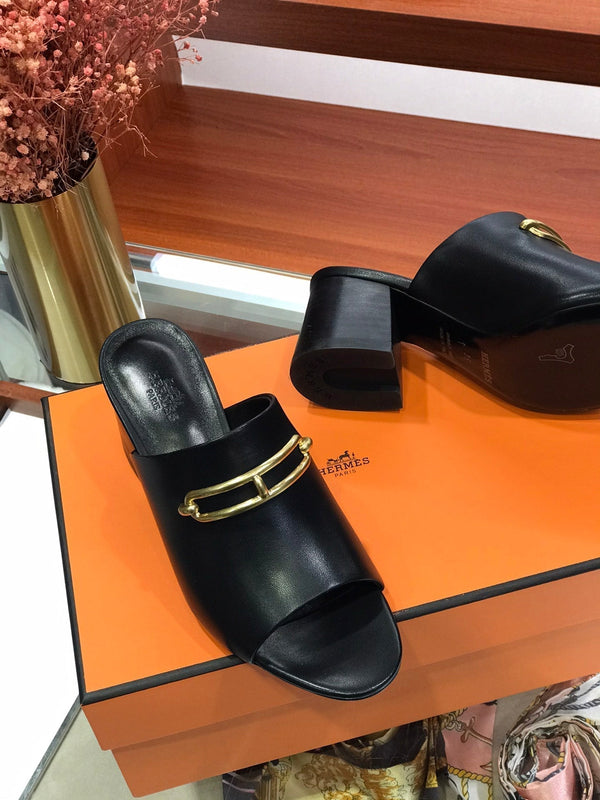 CAMILLA MULE 65 NERO IN PELLE DI VITELLO