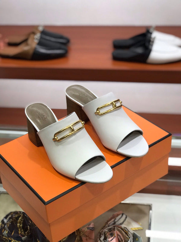 CAMILLA MULE 65 PELLE DI VITELLO BIANCA