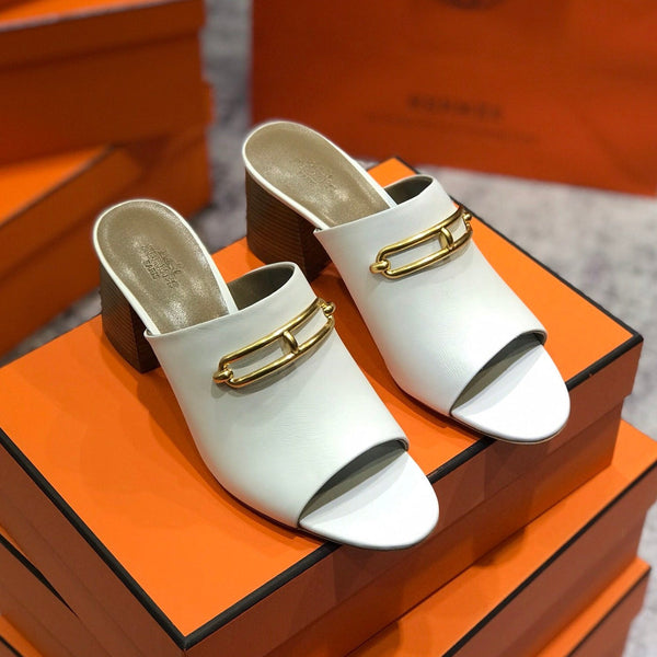 CAMILLA MULE 65 PELLE DI VITELLO BIANCA