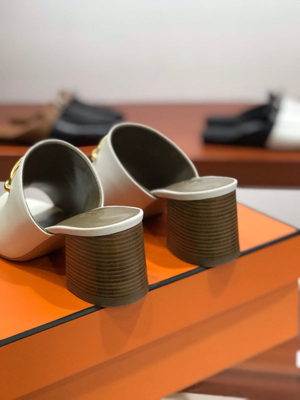 CAMILLA MULE 65 PELLE DI VITELLO BIANCA