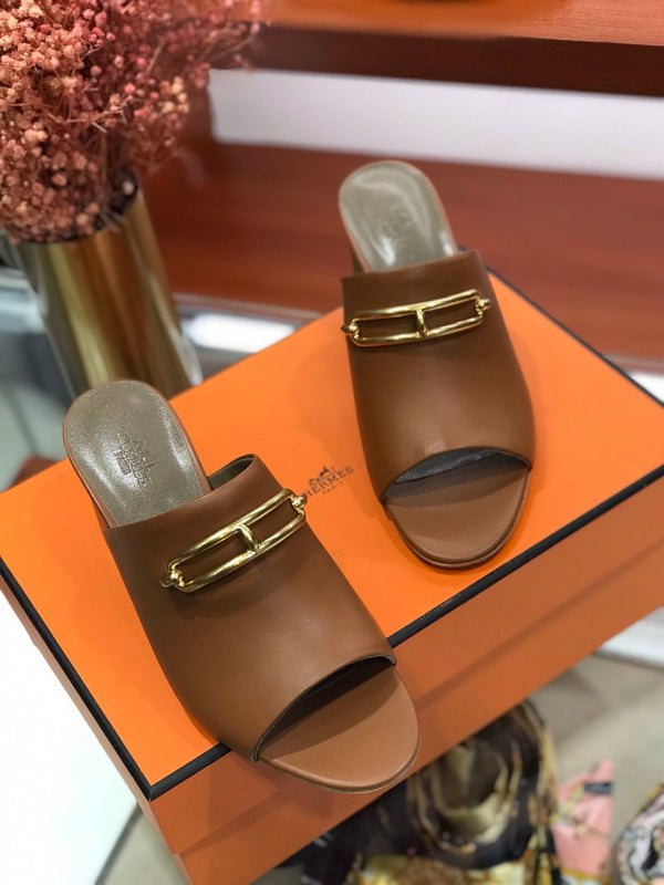 CAMILLA MULE 65 CARAMELLO IN PELLE DI VITELLO