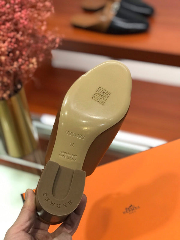 CAMILLA MULE 65 CARAMELLO IN PELLE DI VITELLO