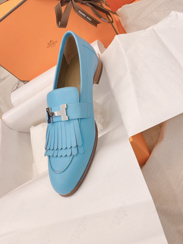 Mocassini HM Royal Mocassini in pelle di capra blu cielo 348018