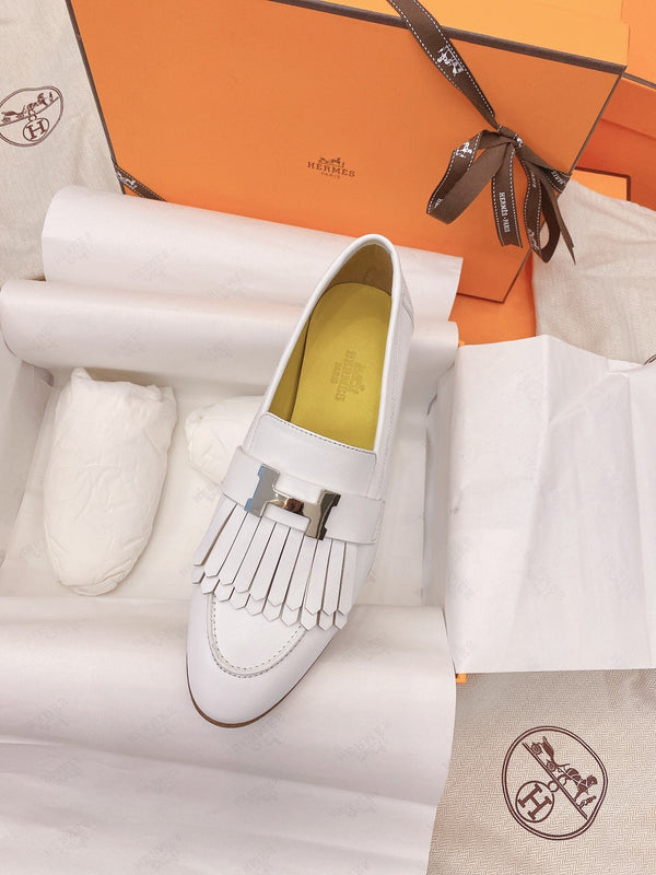 Mocassini HM Royal in pelle di capra bianca 348019