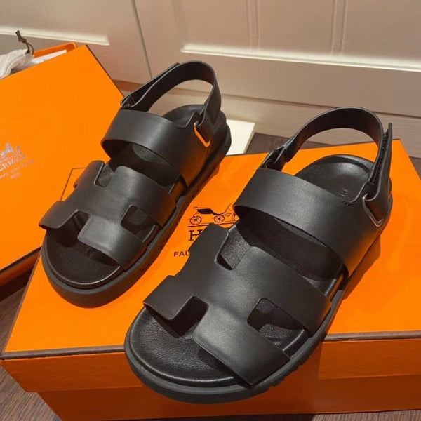 HM GENIUS SANDAL BLACK CALFSKIN