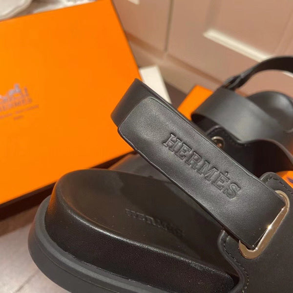 HM GENIUS SANDAL BLACK CALFSKIN