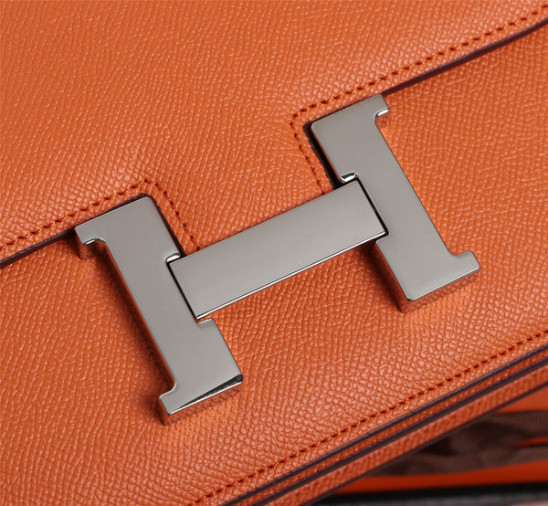 HM CONSTANCE BAGS 22 ORANGE EPSOM SILVER HARDWARE
