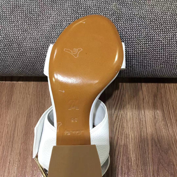 Sandali con cinturino alla caviglia LV Horizon 75mm in pelle di vitello bianca