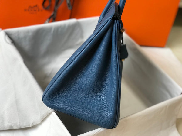HM BIRKIN 35CM BAG AZURE TOGO GOLD HARDWARE