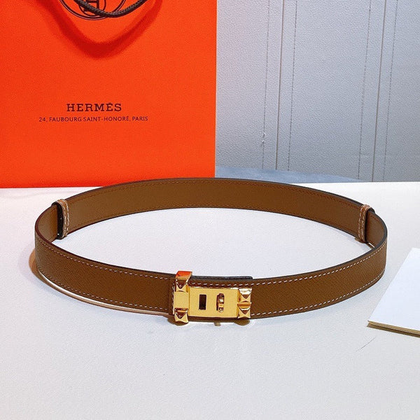 collier de chien belt 24mm brown epsom gold buckle