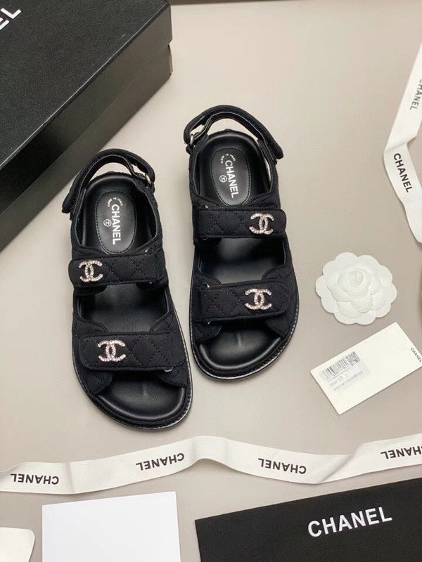 Sandalo da papà CC 25S in pelle di vitello nera denim