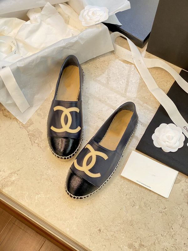 espadrilles dark blue black lambskin