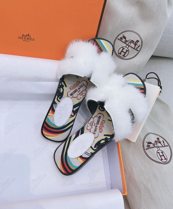 Tessuto in pelliccia di visone bianco arancio HM 25 348090