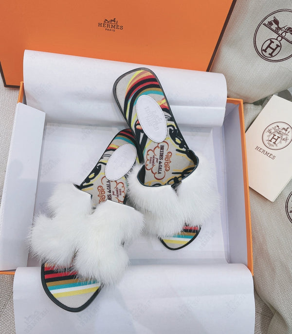 Tessuto in pelliccia di visone bianco arancio HM 25 348090