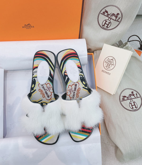 Tessuto in pelliccia di visone bianco arancio HM 25 348090