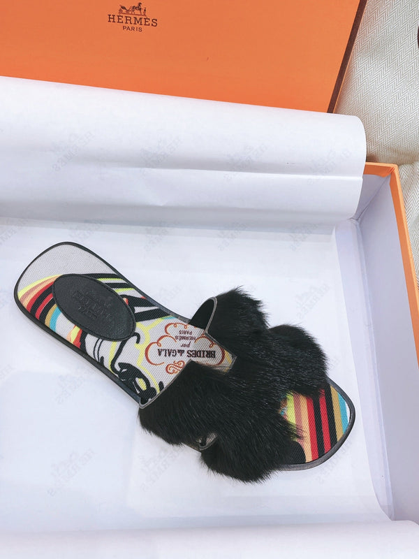 Tessuto in pelliccia di visone nero Oran HM 25 348007