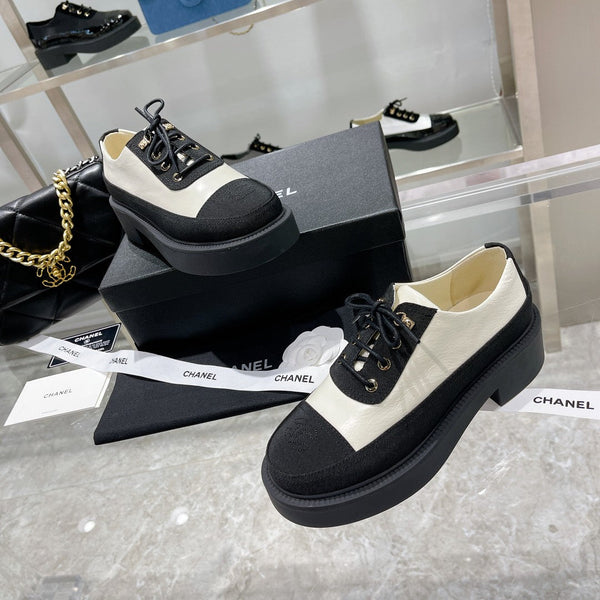 CC Sneaker 45mm Black White Wrinkled Lambskin And Fabric