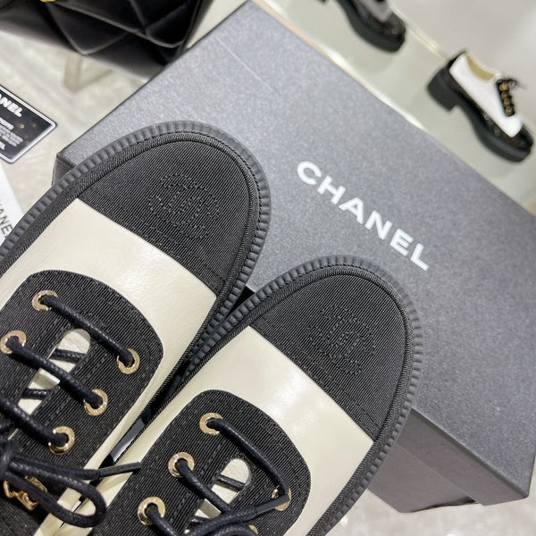 CC Sneaker 45mm Black White Wrinkled Lambskin And Fabric