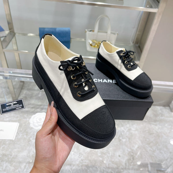 CC Sneaker 45mm Black White Wrinkled Lambskin And Fabric