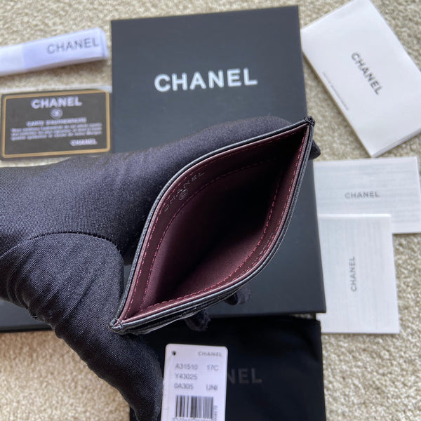 CC Classic Card Holder Black Sheepskin Sliver Steel 173997