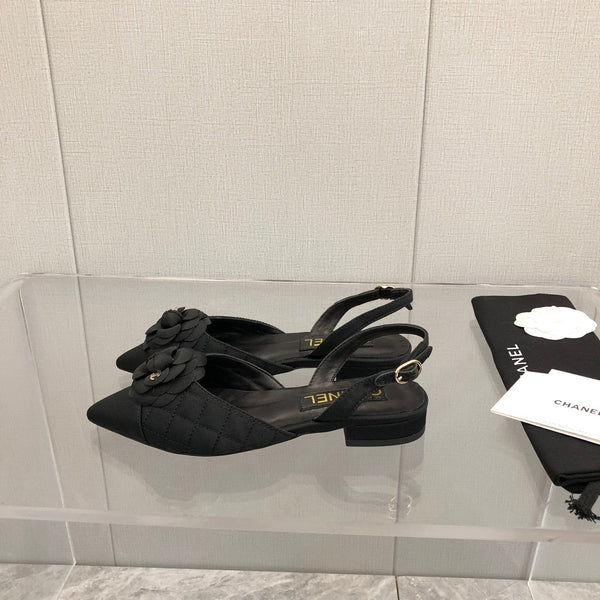 CC 25C 2CM Slingback Flats Tessuto Nero 213238