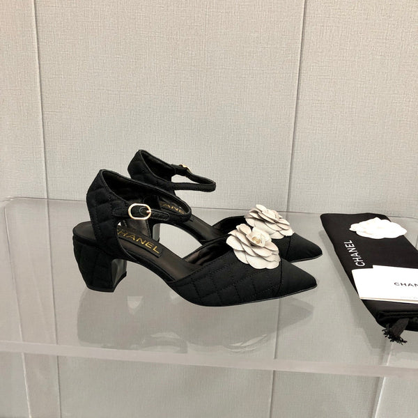 CC 25C 5CM Slingback Ballerine Tessuto Nero Bianco 213240