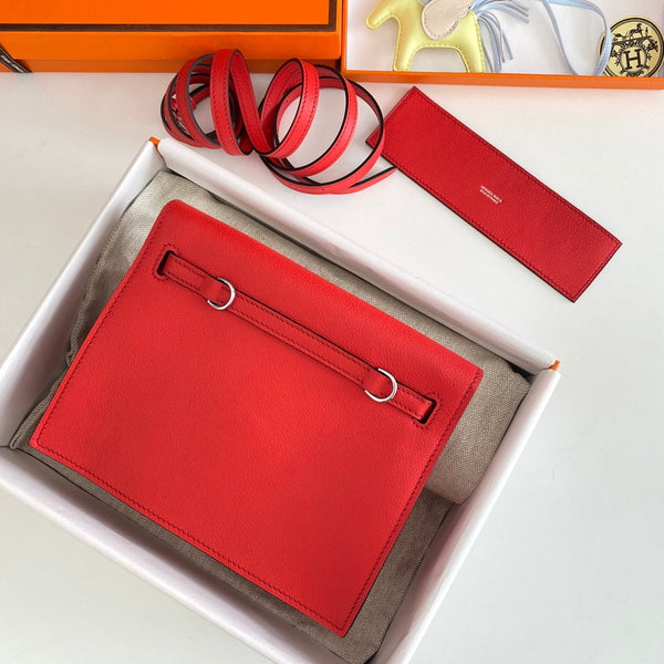 Kelly Danse II 22cm Borsa in pelle Evercolor rossa