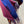 Scarf 200 CM In Dark Blue Mix Purple Red Cashmere And Silk