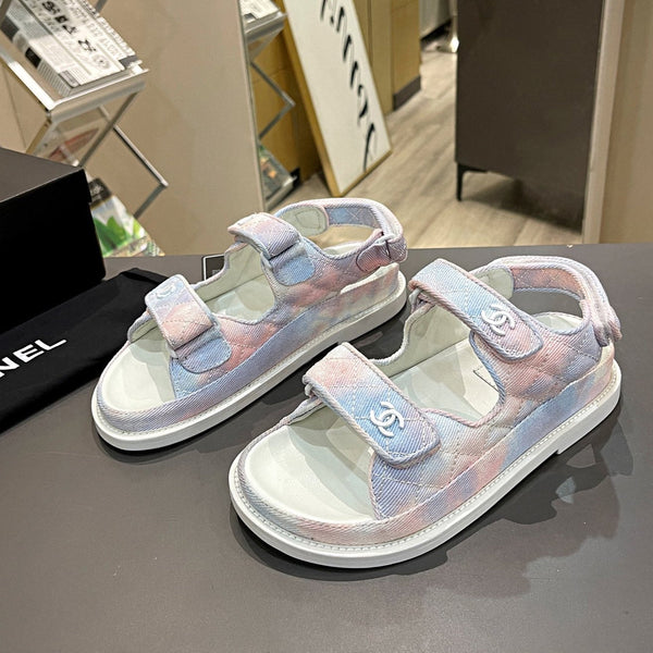 CC Dad Sandal Multicolor Denim Cream Calfskin