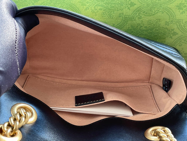 BORSA GG MARMONT PICCOLA TRAPUNTATA 22 IN PELLE DI VITELLO NERA