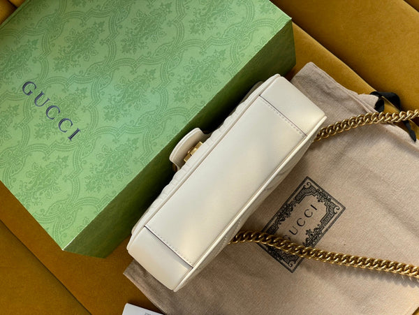 BORSA GG MARMONT TRAPUNTATA PICCOLA 22 IN PELLE DI VITELLO BIANCA