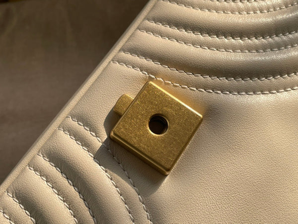 BORSA GG MARMONT TRAPUNTATA PICCOLA 22 IN PELLE DI VITELLO BIANCA