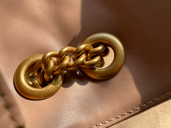 BORSA GG MARMONT MATELASSÉ PICCOLA 22 PELLE DI VITELLO BEIGE