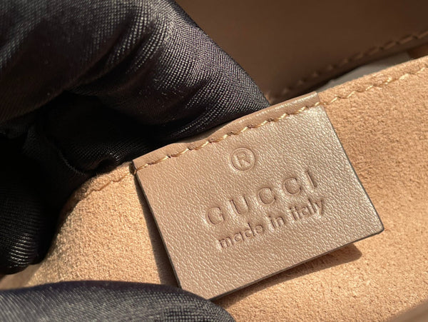 BORSA GG MARMONT MATELASSÉ PICCOLA 22 PELLE DI VITELLO BEIGE