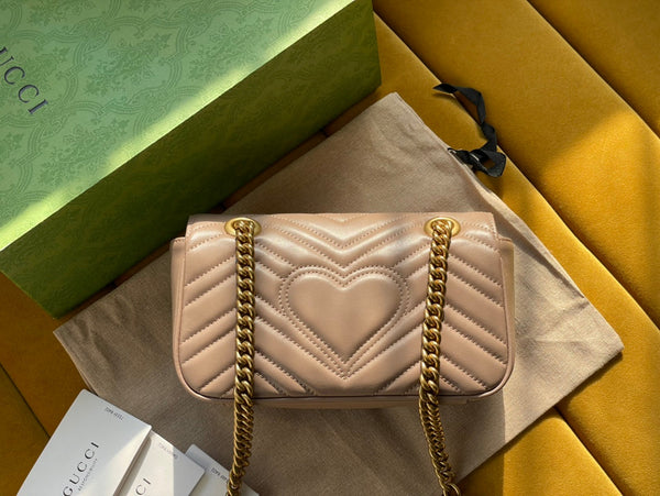 BORSA GG MARMONT MATELASSÉ PICCOLA 22 PELLE DI VITELLO BEIGE