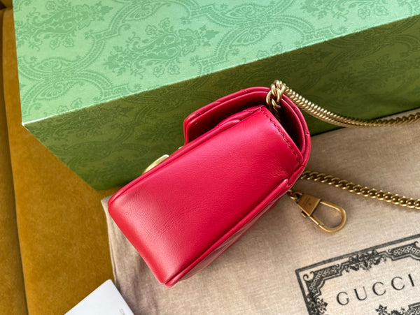 BORSA GG MARMONT MINI 16 IN PELLE DI VITELLO ROSSA ROSA