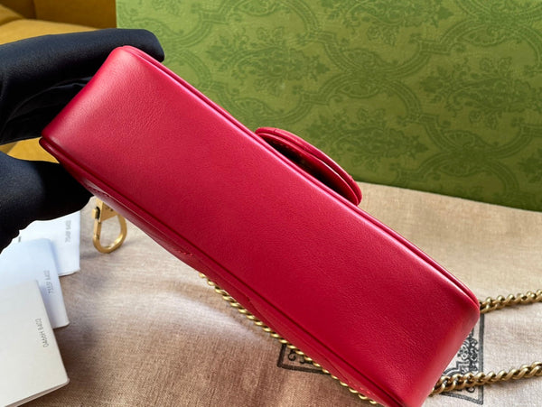 BORSA GG MARMONT MINI 16 IN PELLE DI VITELLO ROSSA ROSA