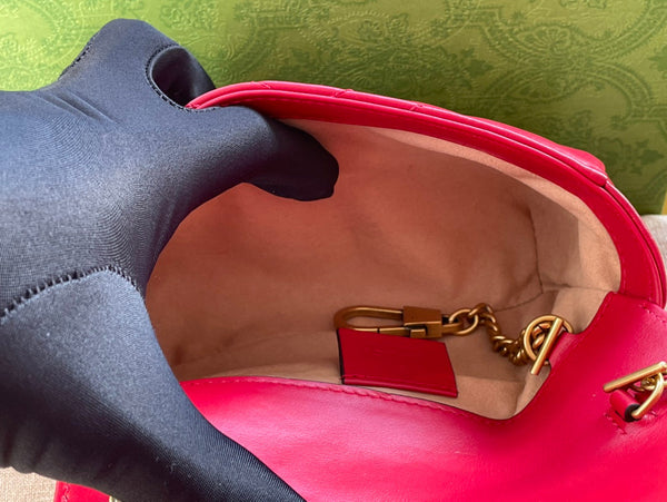 BORSA GG MARMONT MINI 16 IN PELLE DI VITELLO ROSSA ROSA