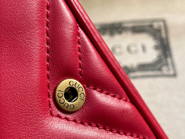 BORSA GG MARMONT MINI 16 IN PELLE DI VITELLO ROSSA ROSA