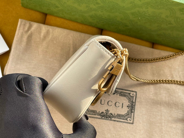 BORSA GG MARMONT MINI 16 IN PELLE DI VITELLO BIANCA