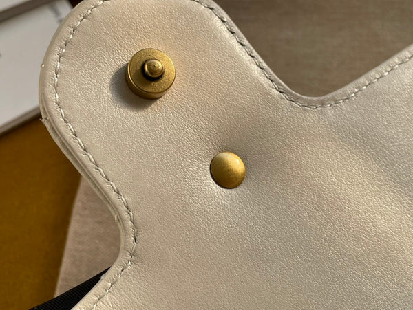 BORSA GG MARMONT MINI 16 IN PELLE DI VITELLO BIANCA