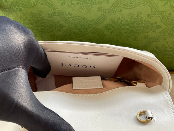 BORSA GG MARMONT MINI 16 IN PELLE DI VITELLO BIANCA