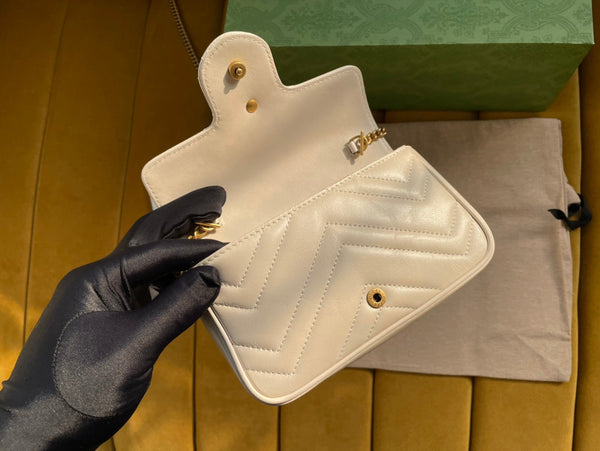 BORSA GG MARMONT MINI 16 IN PELLE DI VITELLO BIANCA