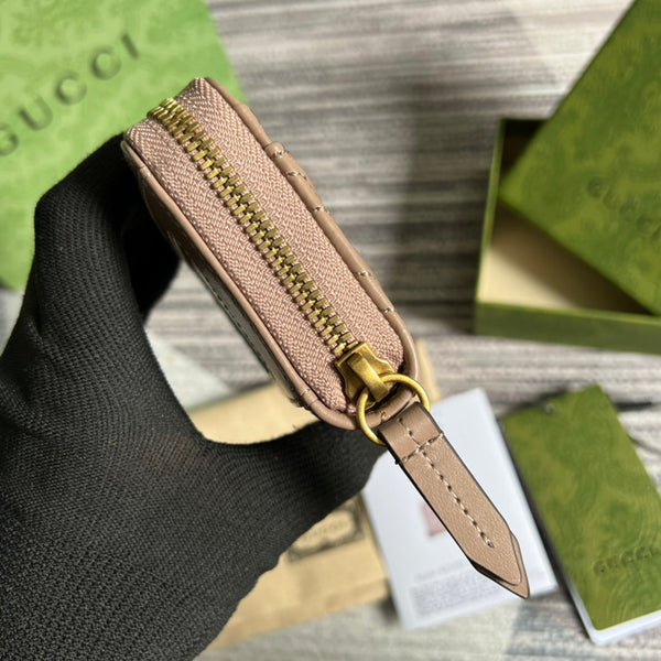 PORTAFOGLIO GG MARMONT MINI 11 IN PELLE DI VITELLO BEIGE