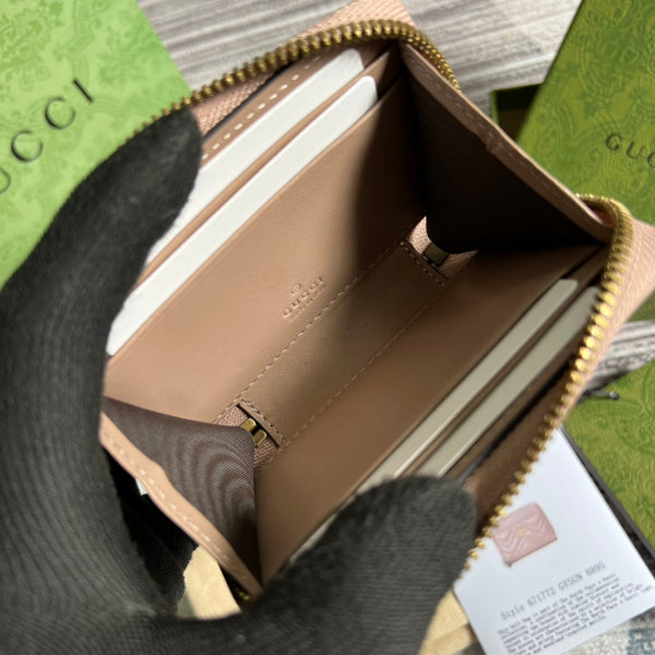 PORTAFOGLIO GG MARMONT MINI 11 IN PELLE DI VITELLO BEIGE