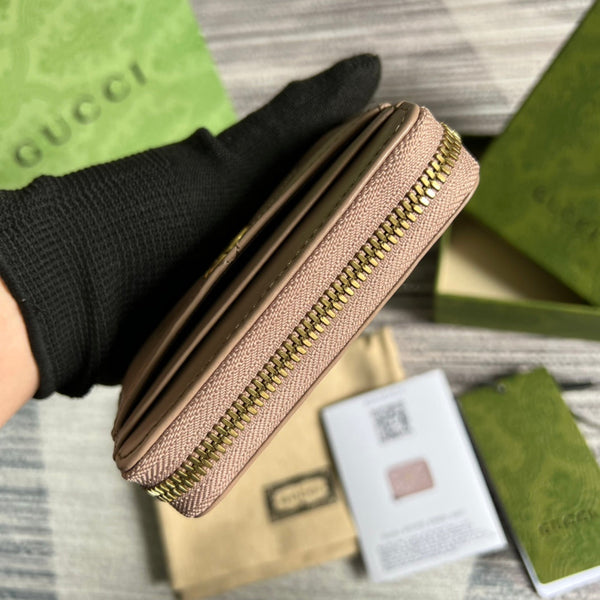 PORTAFOGLIO GG MARMONT MINI 11 IN PELLE DI VITELLO BEIGE