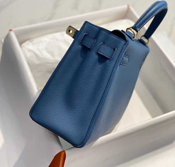 hm kelly 32cm blue togo leather gold hardware